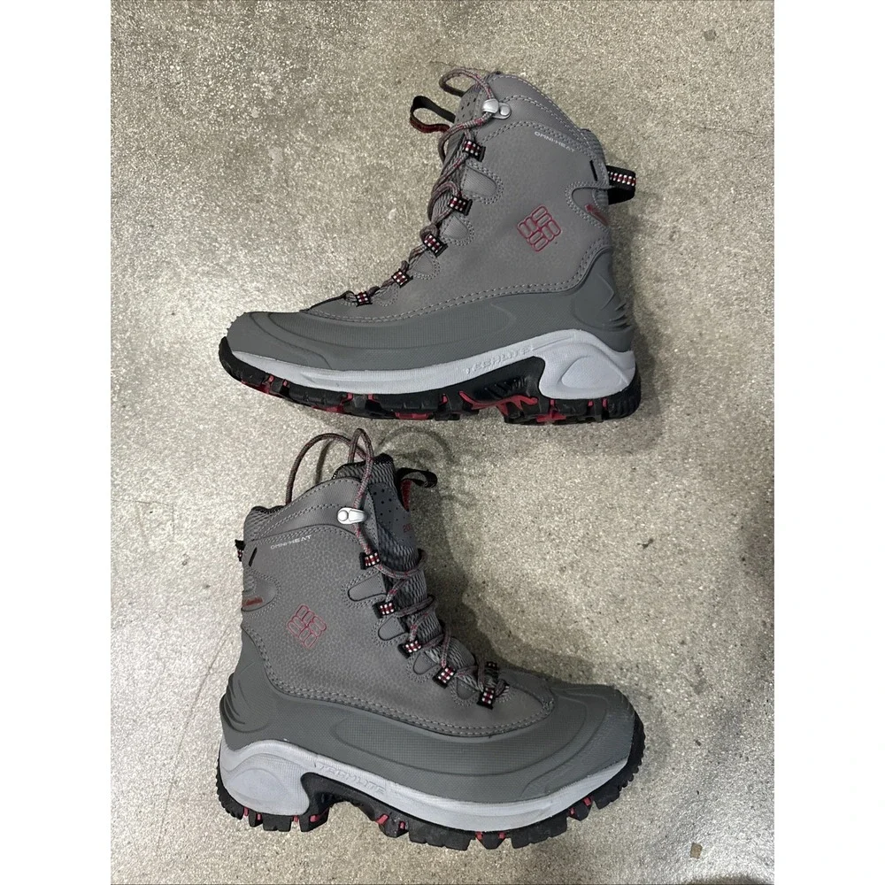 Columbia Omni Heat Techlite Snow Boots Women Sz 8 Gray  Hiking Waterproof YL5383